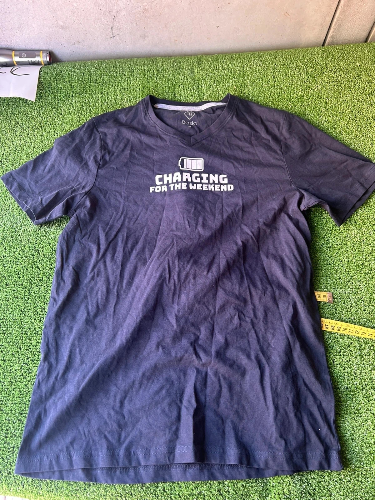 T-shirt imprimé charging for the week end tex basic taille M
